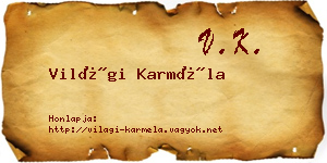 Világi Karméla névjegykártya